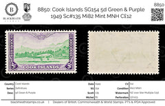 8850: Cook Islands SG154 5d Green & Purple 1949 Sc#135 Mi82 Mint MNH C£12, view 1