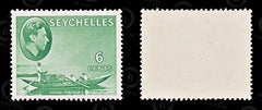 8853: Seychelles SG137c 6c Green 1949 Sc#129a Mint MNH C£23, view 2