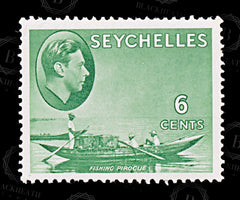 8853: Seychelles SG137c 6c Green 1949 Sc#129a Mint MNH C£23, view 3