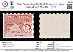 8854: Seychelles SG187 5R Copper red 1954 Sc#189 Mi187 Mint MLH C£22, view 1