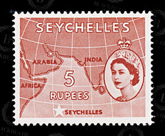8854: Seychelles SG187 5R Copper red 1954 Sc#189 Mi187 Mint MLH C£22, view 3