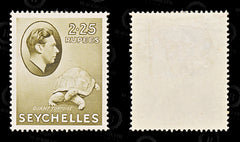 8857: Seychelles SG148a 2.25R Olive brown 1942 Sc#147 Mi144 Mint MH C£35, view 2