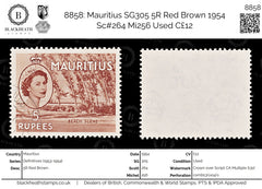 8858: Mauritius SG305 5R Red Brown 1954 Sc#264 Mi256 Used C£12, view 1
