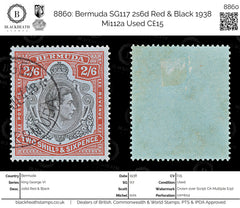 8860: Bermuda SG117 2s6d Red & Black 1938 Mi112a Used C£15, view 1