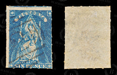 8865: Victoria SG73 6d Blue 1858 Sc#30 Mi12 Used C£20, view 2