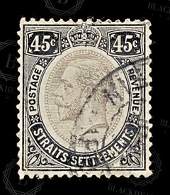 8869: Straits Settlements SG208 45c Black 1914 Sc#169 Mi147xb Used C£24, view 3