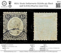 8870: Straits Settlements SG208a 45c Black 1918 Sc#163 Mi147xa Used C£35