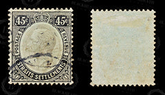 8870: Straits Settlements SG208a 45c Black 1918 Sc#163 Mi147xa Used C£35, view 2