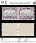 8879: South Africa SG58a 2x 2d Grey & Dull purple 1941 Mi83-84 Mint MVLH C£65