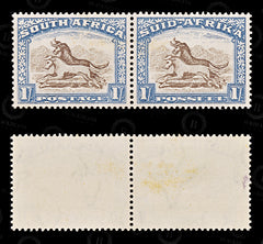 8882: South Africa SG62 2x 1s Brown & Blue 1939 Sc#62 Mi89-90 Mint MVLH C£55, view 2