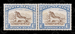 8882: South Africa SG62 2x 1s Brown & Blue 1939 Sc#62 Mi89-90 Mint MVLH C£55, view 3