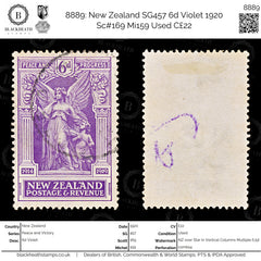 8889: New Zealand SG457 6d Violet 1920 Sc#169 Mi159 Used C£22, view 1