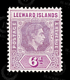 8894: Leeward Islands SG109a 6d Purple 1942 Mi100b Mint MLH C£12, view 3