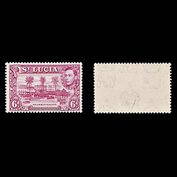 8897: Saint Lucia SG134 6d Magenta 1938 Sc#119a Mi108Aa Mint MVLH C£16