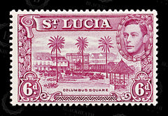 8897: Saint Lucia SG134 6d Magenta 1938 Sc#119a Mi108Aa Mint MVLH C£16, view 3