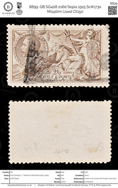 8899: GB SG408 2s6d Sepia 1915 Sc#173e Mi141IIm Used C£150, view 1