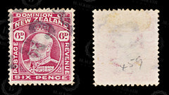 8906: New Zealand SG398 6d Carmine 1909 Sc#137a Mi128C Used C£15, view 2