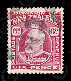 8906: New Zealand SG398 6d Carmine 1909 Sc#137a Mi128C Used C£15, view 3