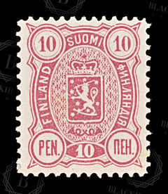 8926: Finland SG113 10p Dull carmine red 1890 Mi29Ab Mint MNG C£60, view 3