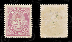 8933: Norway SG117 25ore Violet 1901 Sc#54 Mi58A Mint MH C£48, view 2