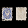 8934: Norway SG52 5ore Ultramarine 1878 Sc#24d Mi24Ia Used C£12