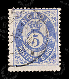 8934: Norway SG52 5ore Ultramarine 1878 Sc#24d Mi24Ia Used C£12, view 3