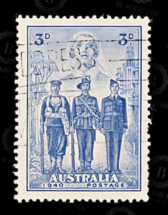 8952: Australia SG198 3d Blue 1940 Sc#186 Mi158 Used C£11, view 3