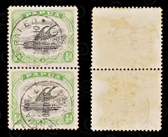 8959: Papua SG59a ½d Black &  Deep green 1910 Used C£84, view 2