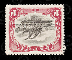 8961: Papua SG76 1d Black &  Carmine 1910 Sc#42 Mi33C Mint MH C£17, view 3