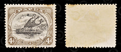 8965: Papua SG63 Large Flaw in "PAPUA" 1910 Sc#38 Mi29YA Used, view 2