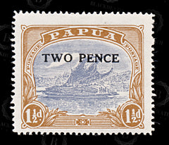 8968: Papua SG121 2d Bright blue &  Bright brown 1931 Sc#88 Mi73 Mint MH C£12, view 3