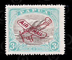 8970: Papua SG113 3d Bright blue green &  Sepia 1929 Sc#C1d Mi69III Mint MH C£50, view 3