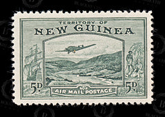 8971: New Guinea SG218 5d Slate green 1939 Sc#C52 Mi137 Mint MLH C£14, view 3