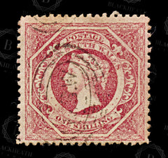 8980: New South Wales SG153 1s Carmine 1860 Sc#42b Mi30aA Used C£75, view 3