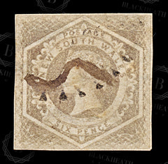 8984: New South Wales SG96 6d Grey brown 1854 Sc#28 Mi17d Used C£38, view 3