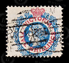 8994: Victoria SG140c 5s Carmine &  Grey blue 1878 Mi64a Used C£29, view 3