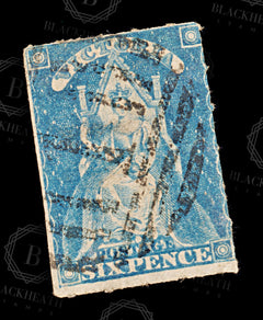 8997: Victoria SG73 6d Blue 1858 Sc#30 Mi12 Used C£18, view 3