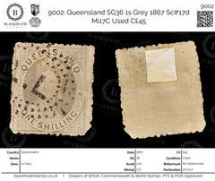 9002: Queensland SG36 1s Grey 1867 Sc#17d Mi17C Used C£45, view 1
