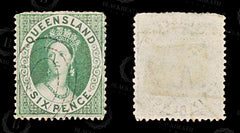 9003: Queensland SG6 6d Dark green 1860 Sc#6 Mi6 Used C£80, view 2