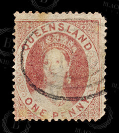 9004: Queensland SGF12 1s Blue green 1868 Used C£60, view 3