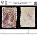 9007: Queensland SG155 10s Brown 1882 Sc#77 Mi61X Used C£50