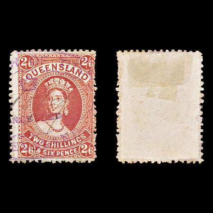 9008: Queensland SG159 5s Rose 1886 Sc#81 Mi65 Used C£42