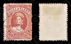 9008: Queensland SG159 5s Rose 1886 Sc#81 Mi65 Used C£42, view 2