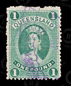 9009: Queensland SG165 £1 Green 1895 Mi62Y Used C£100, view 3