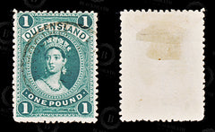 9010: Queensland SG161 £1 Green 1886 Sc#83 Mi67 Used C£85, view 2