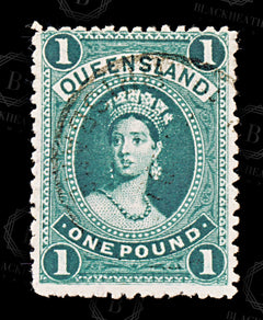 9010: Queensland SG161 £1 Green 1886 Sc#83 Mi67 Used C£85, view 3