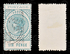 9012: South Australia SG282 6d Green 1903 Sc#123a Used C£20, view 2