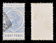 9013: South Australia SG271 8d Ultramarine 1902 Sc#124 Mi90 Used C£20, view 2