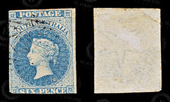 9016: South Australia SG10 6d Violet blue 1857 Mi6 Used C£200, view 2