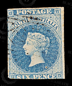 9016: South Australia SG10 6d Violet blue 1857 Mi6 Used C£200, view 3